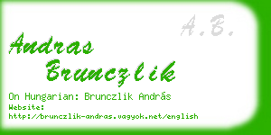andras brunczlik business card