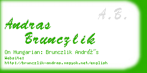 andras brunczlik business card